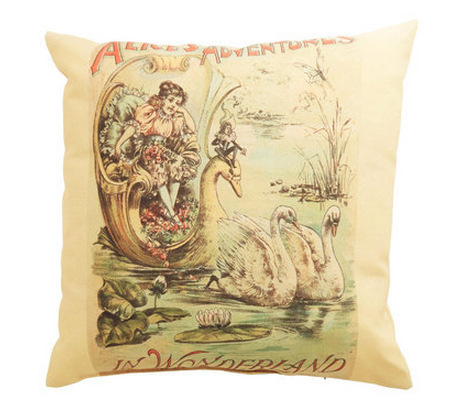 Retro Alice in Wonderland Pillow