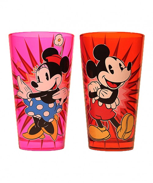 Mickey and Minnie Vintage Pint Glasses