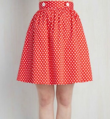 Minnie Mouse Red Skirt with Polka Dots