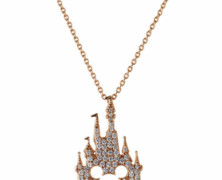 Mickey Mouse Rose Gold Castle Necklace
