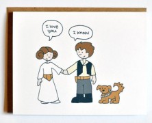 Princess Leia and Han Solo in Love Greeting Card