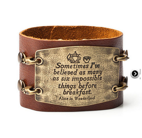 Alice in Wonderland Leather Statement Cuff