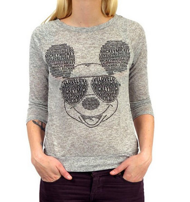 Mickey Mouse California Gray BurnoutTop