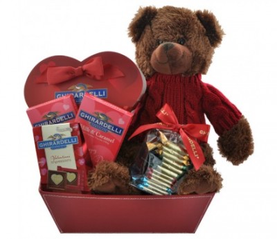 Ghirardelli Chocolate Gift Basket with Teddy Bear | Mickey Fix