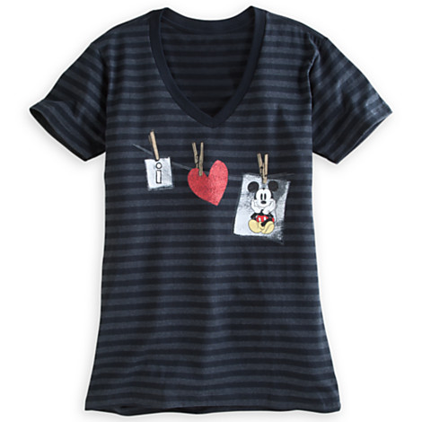 I Heart Mickey Mouse Striped Tee