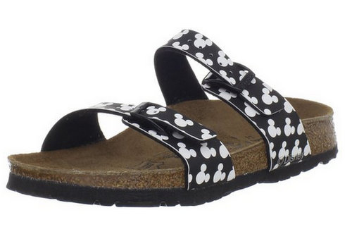Birki's Womens Tahiti Soft Sandal Shoes with Mickey Mouse Icons