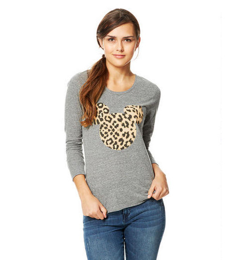 Mickey Mouse Leopard Long Sleeved Tee | Mickey Fix