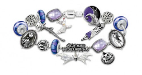 The Nightmare Before Christmas Beaded Glass Charm Bracelet