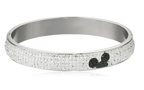 Disney Mickey Black and White Crystal Bangle Bracelet