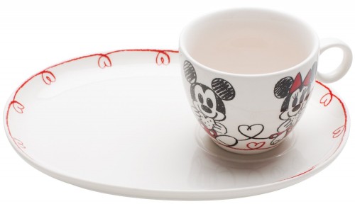 Minnie and Mickey Cookie and Milk Cup and Plate Set
