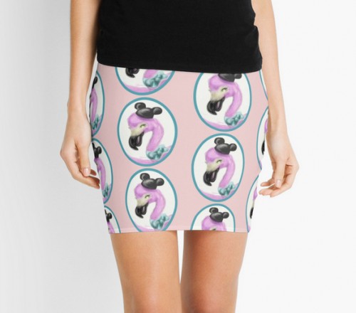 Disney Fantasia Flamingo Pencil Skirt