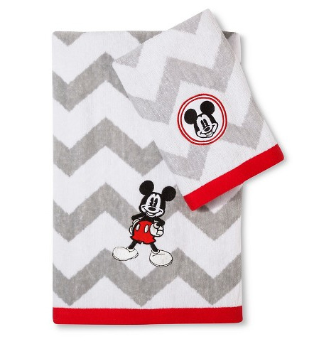 Disney Mickey Mouse Chevron Bath Towel Set