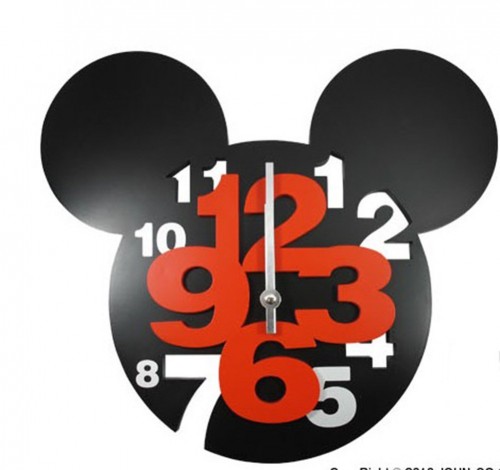 Mickey Mouse Big Number Wall Clock