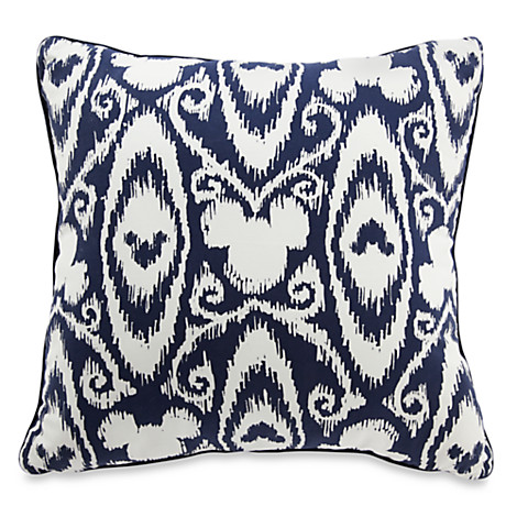 Mickey Mouse Ikat Indigo Pillow