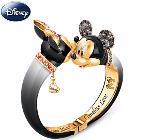 Mickey and Minnie Mouse Crystal Bangle Bracelet
